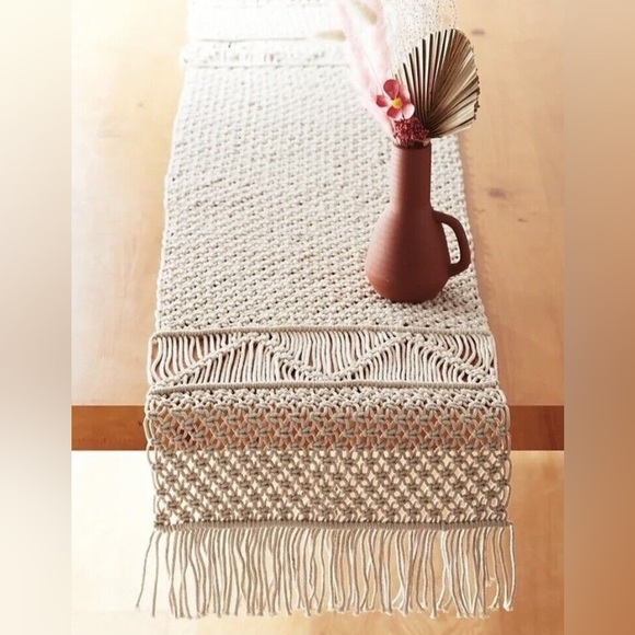 BNWT Wild Sage macrame runner (14”x90”) - Picture 1 of 4